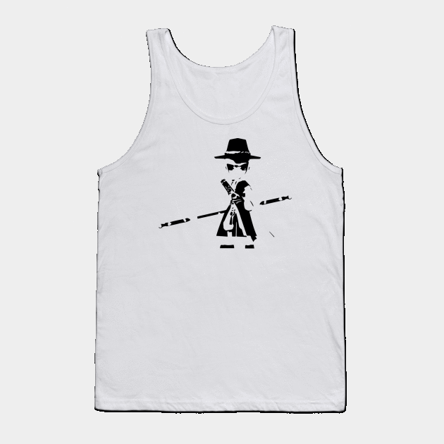 Taoist minimal silhouette white Tank Top by WannabeArtworks